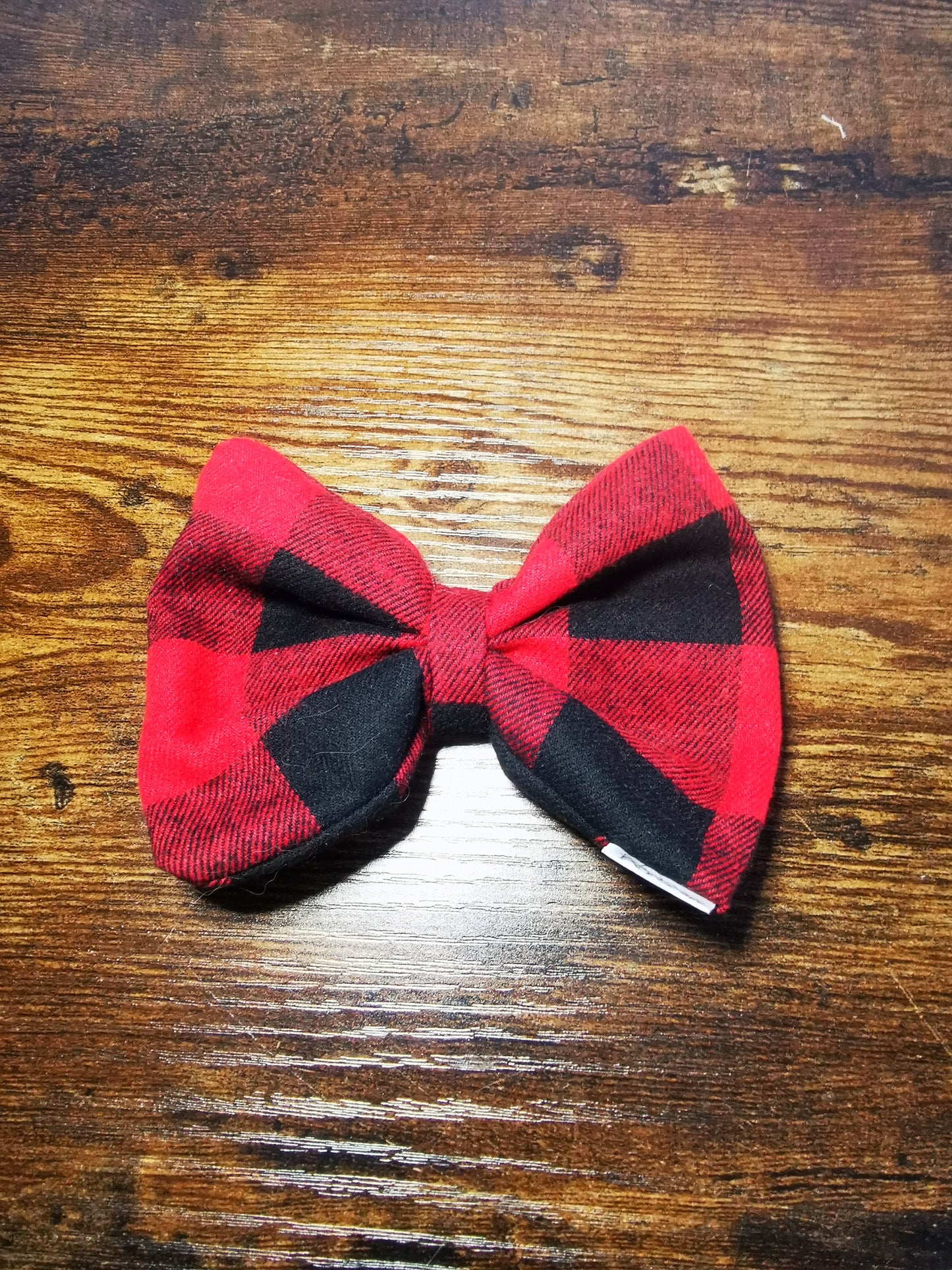 Red Buffalo Plaid Clip on Bowtie