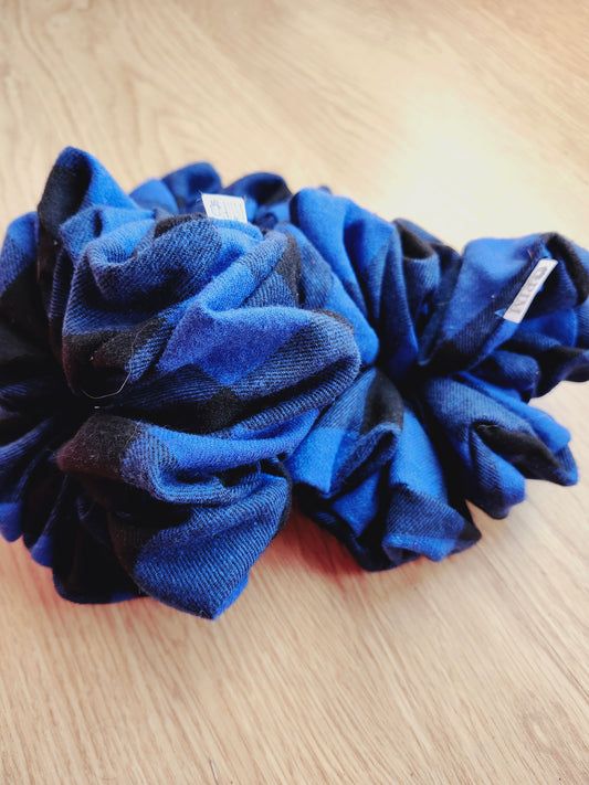 Blue Buffalo Plaid Scrunchie