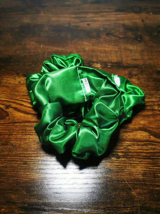 Emerald Green Satin Scrunchies