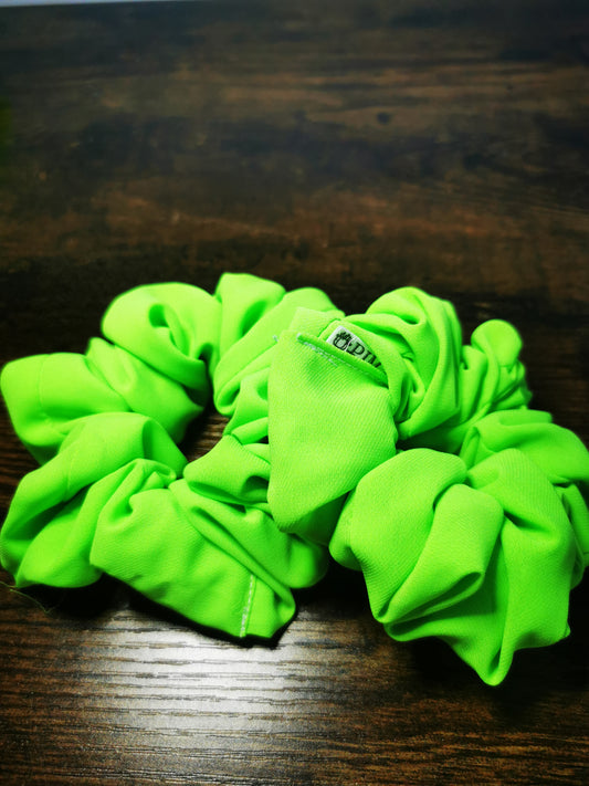 Neon Green Chiffon Scrunchie