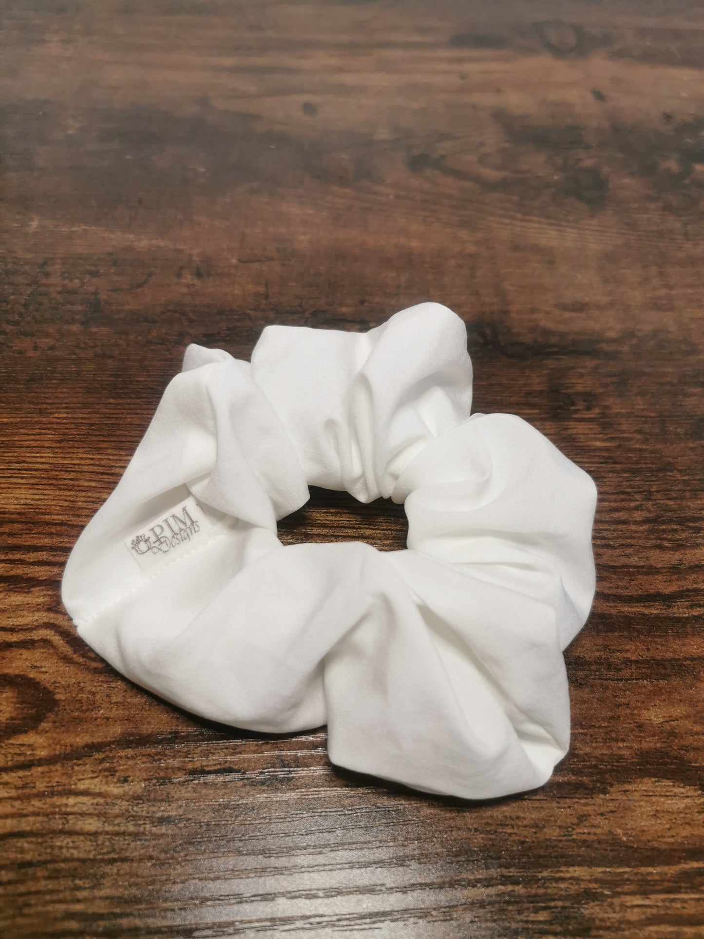 White Matte Satin Scrunchie