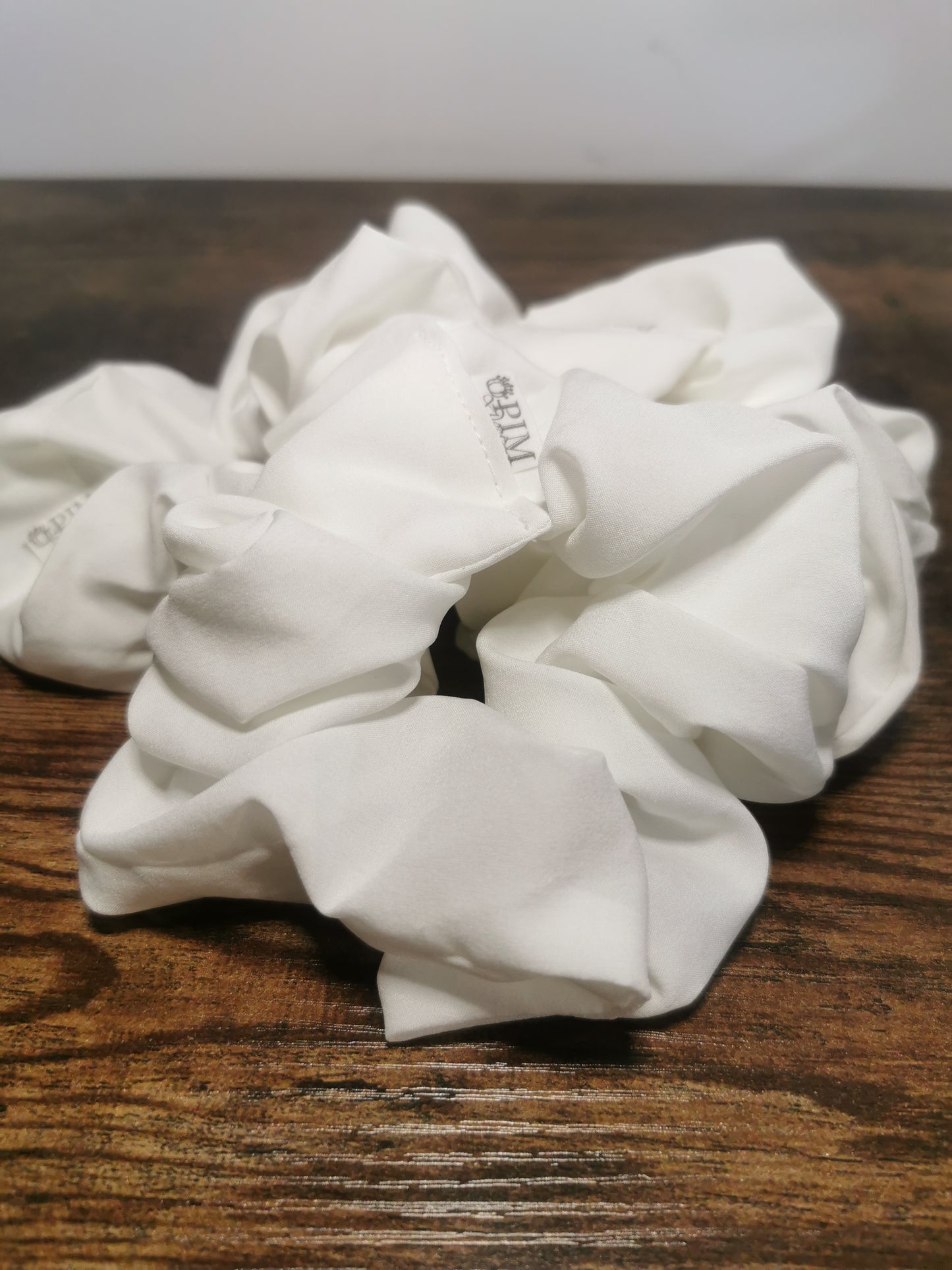 White Matte Satin Scrunchie