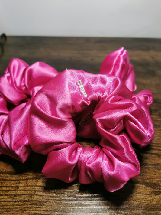 Bubblegum Pink Satin Scrunchie