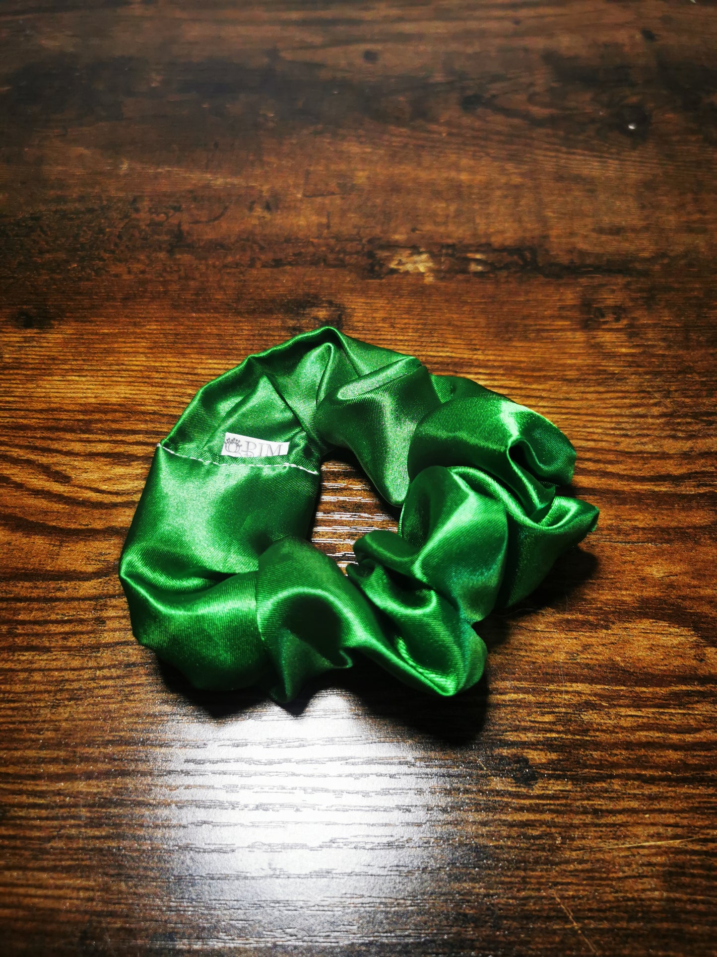 Emerald Green Satin Scrunchies