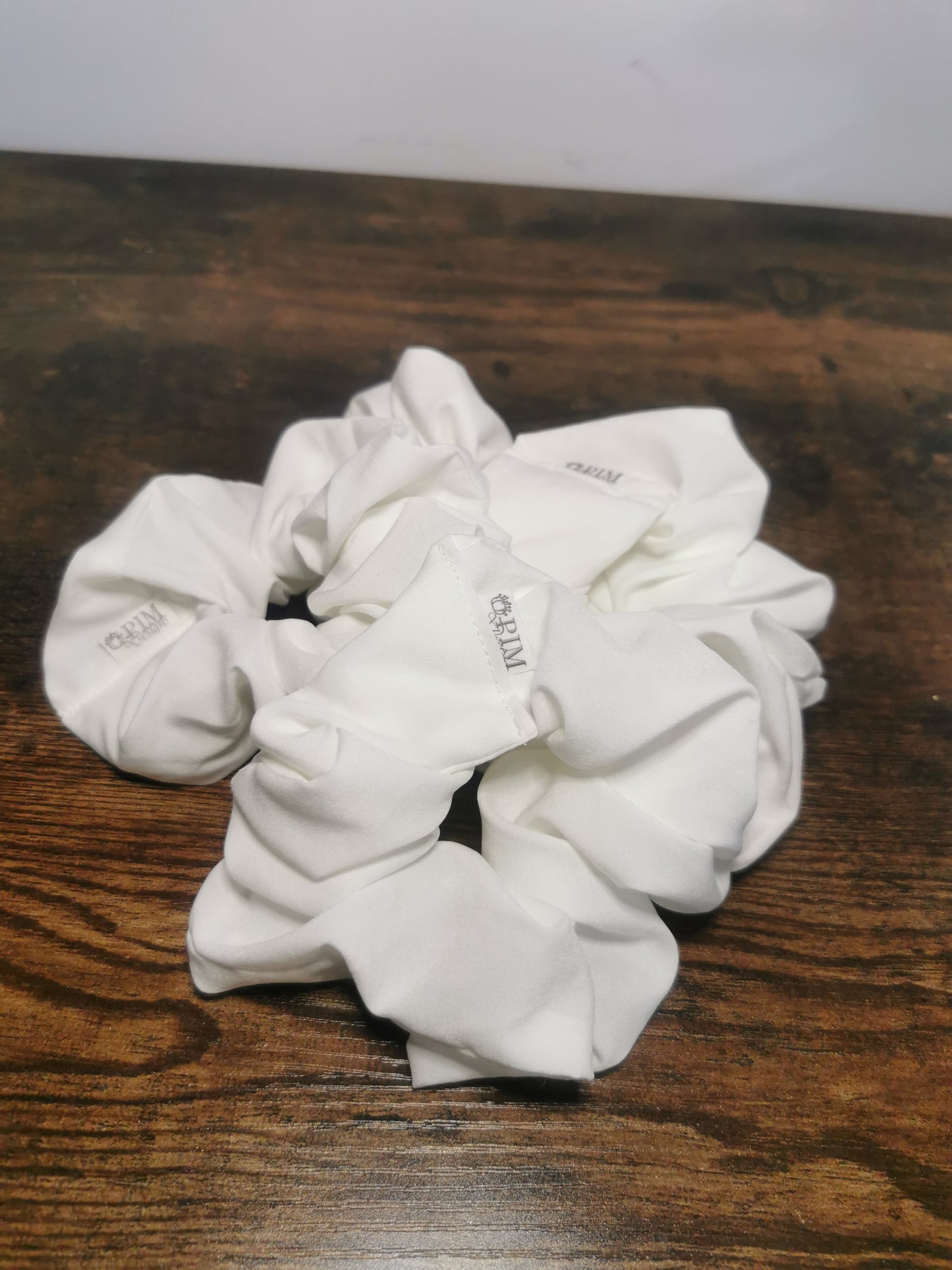 White Matte Satin Scrunchie