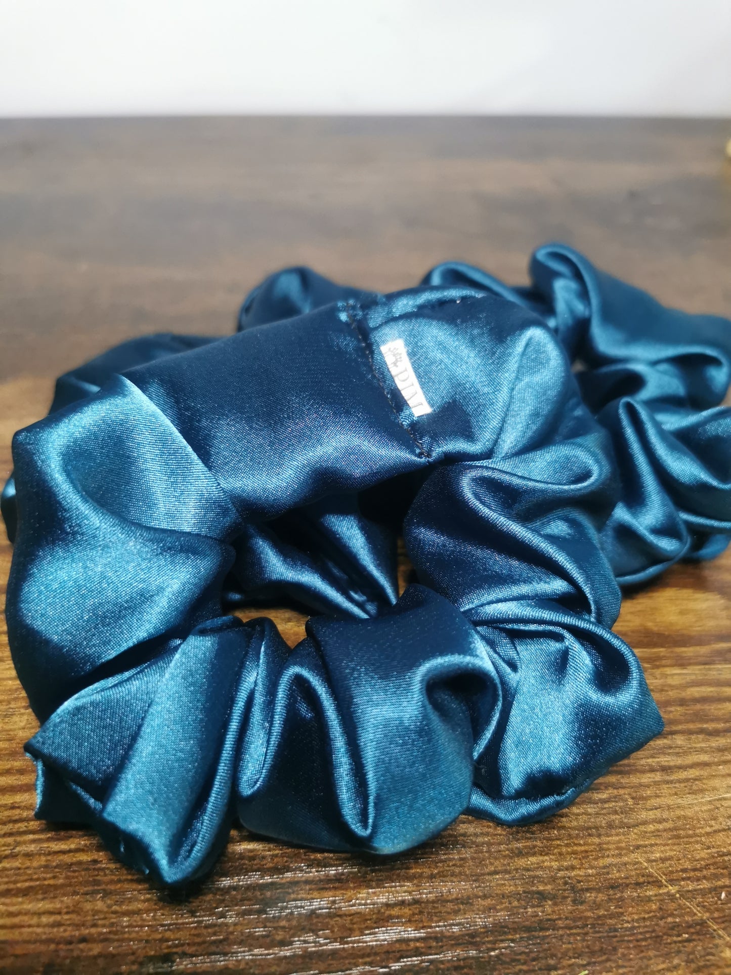 Saphire Blue Satin Scrunchies