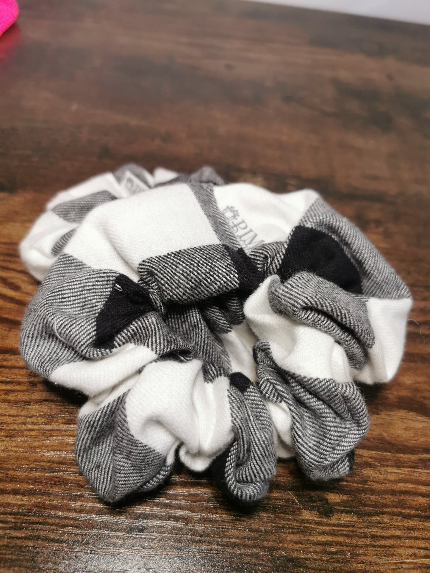 White Buffalo Plaid Scrunchies